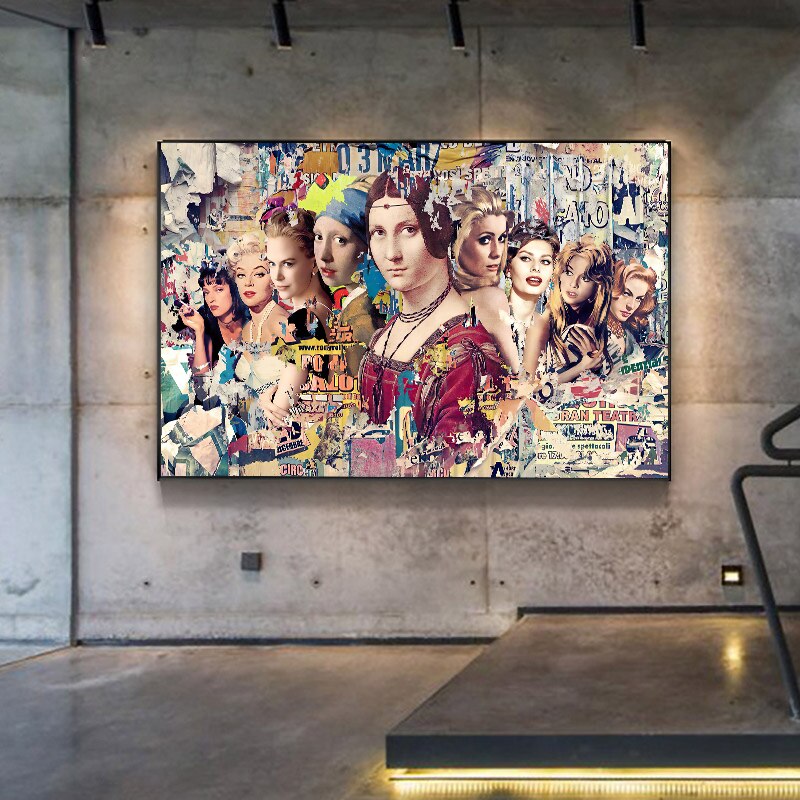 Marilyn and Mona Lisa Street Art: Captivating Masterpieces-MinimalisticDecor.com