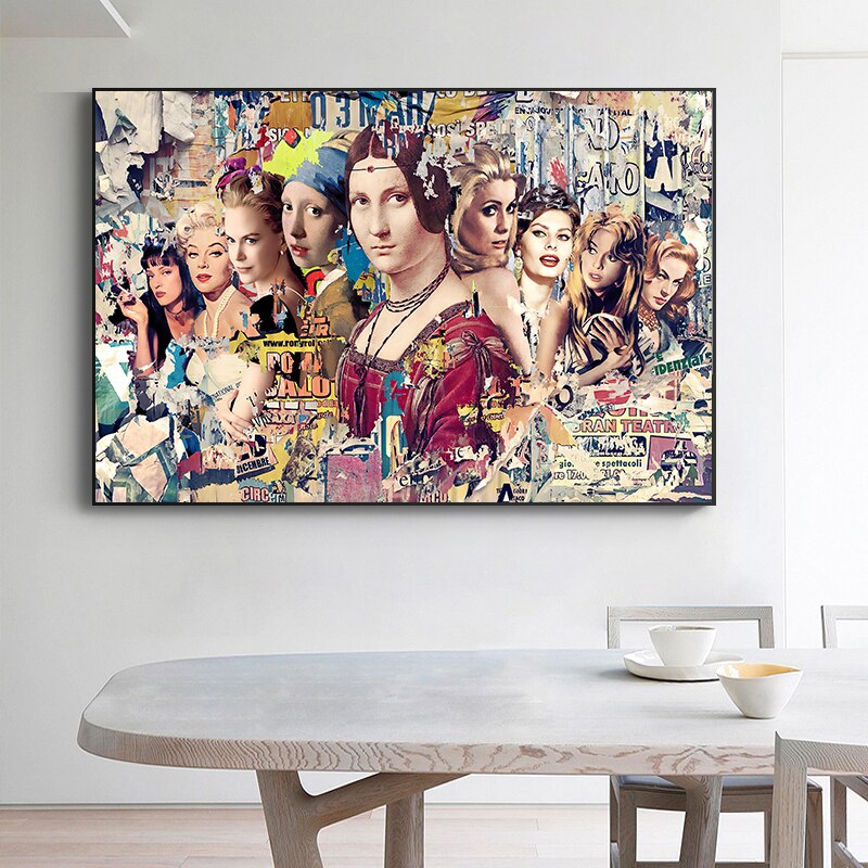 Marilyn and Mona Lisa Street Art: Captivating Masterpieces-MinimalisticDecor.com