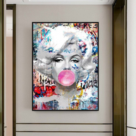 Marilyn Bubble Gum Wall Art: Vibrant Pop Art Design-MinimalisticDecor.com
