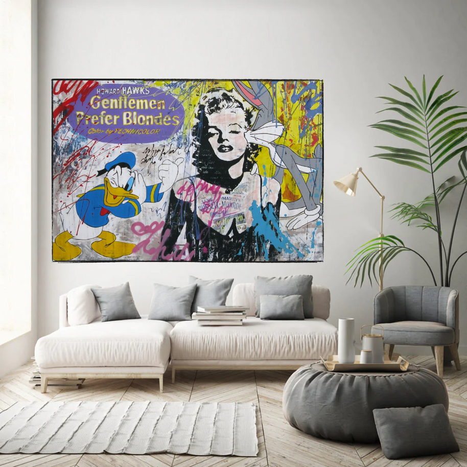 Marilyn Canvas Wall Art: Gentleman Prefer Blondes-MinimalisticDecor.com