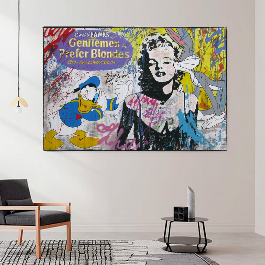 Marilyn Canvas Wall Art: Gentleman Prefer Blondes-MinimalisticDecor.com