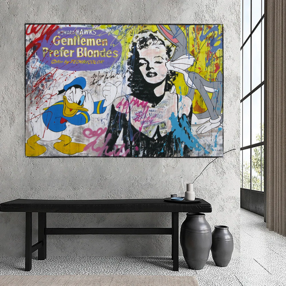 Marilyn Canvas Wall Art: Gentleman Prefer Blondes-MinimalisticDecor.com