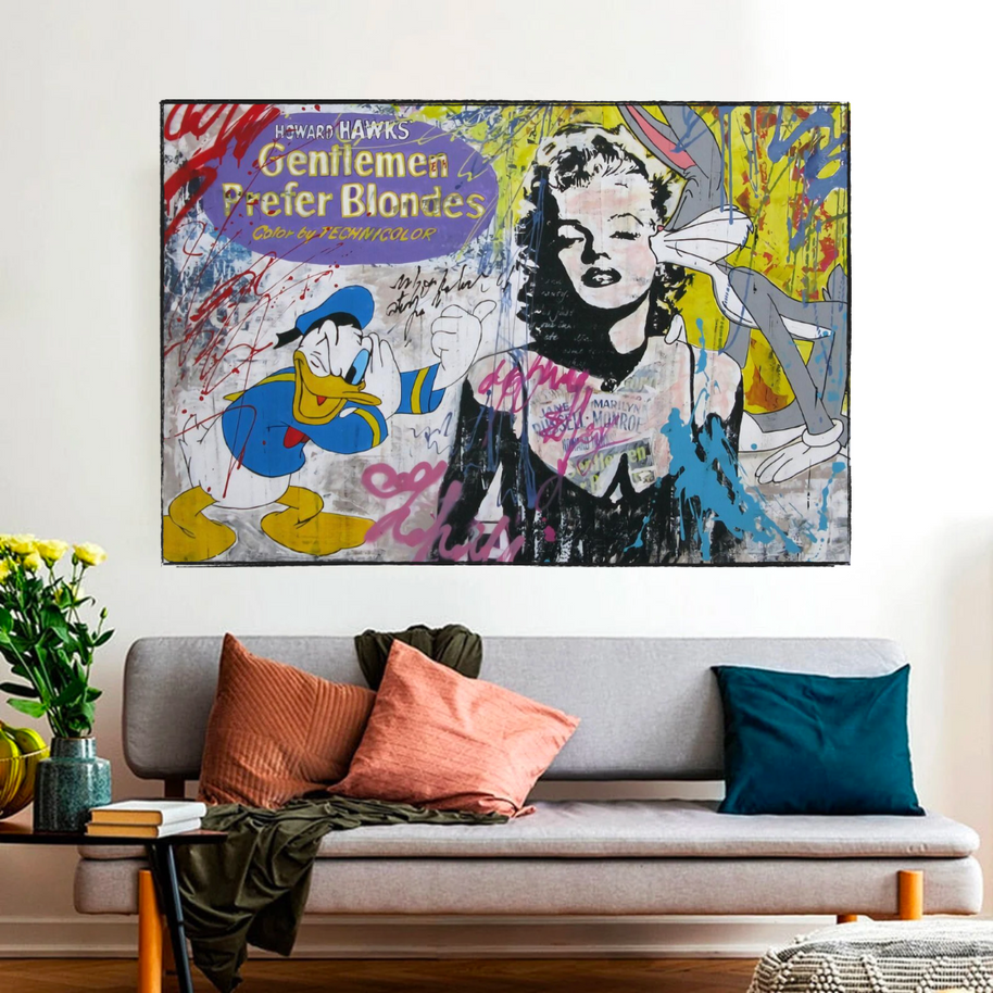Marilyn Canvas Wall Art: Gentleman Prefer Blondes-MinimalisticDecor.com
