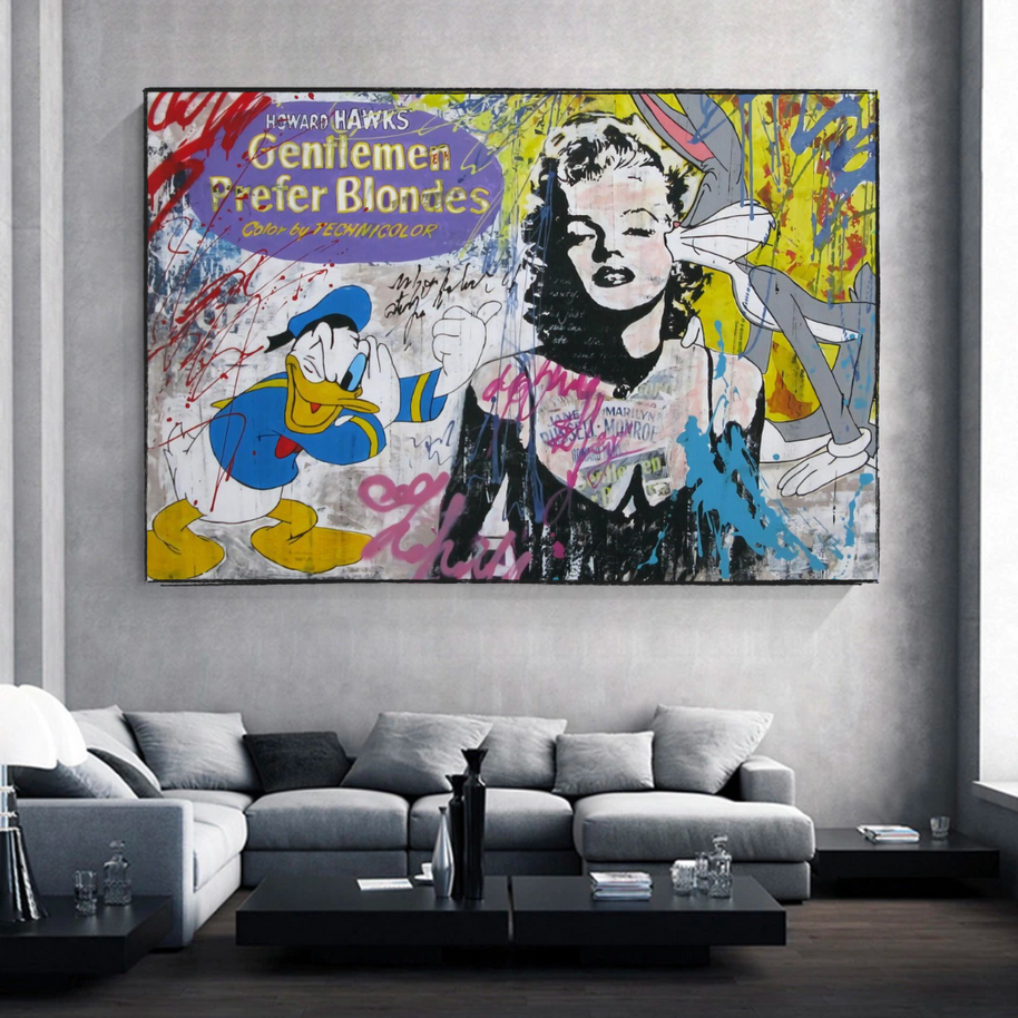 Marilyn Canvas Wall Art: Gentleman Prefer Blondes-MinimalisticDecor.com