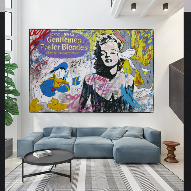Marilyn Canvas Wall Art: Gentleman Prefer Blondes-MinimalisticDecor.com