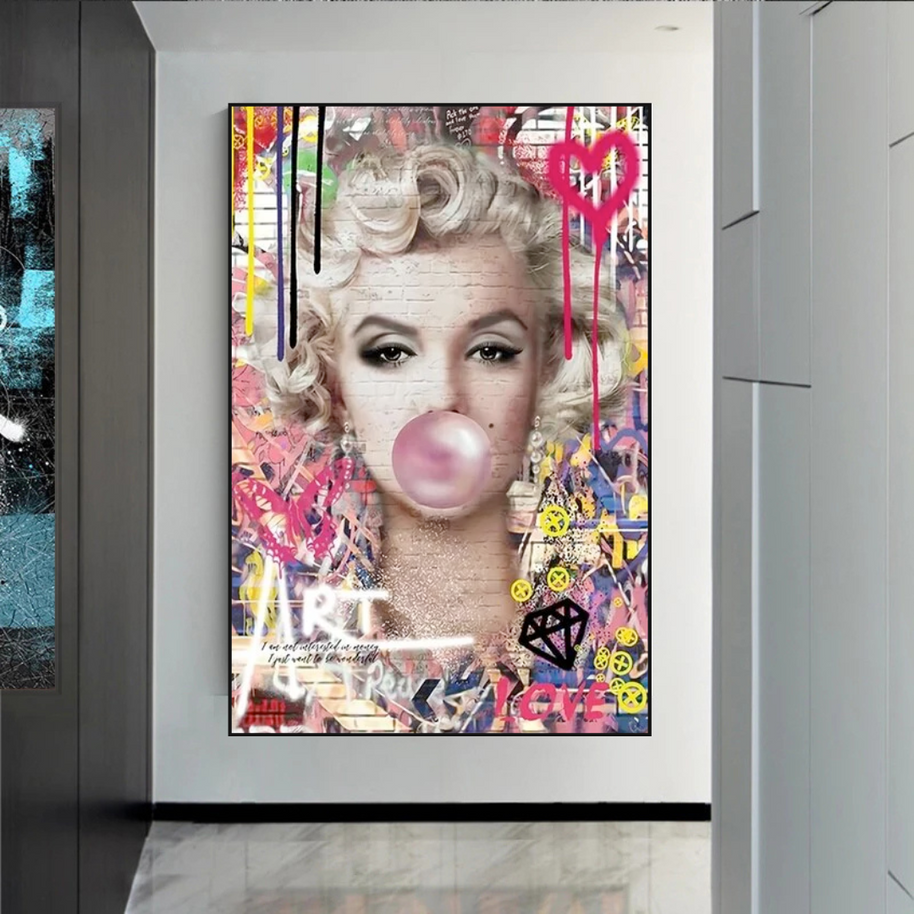 Marilyn Chewing Gum Art: A Unique and Vibrant Creation-MinimalisticDecor.com