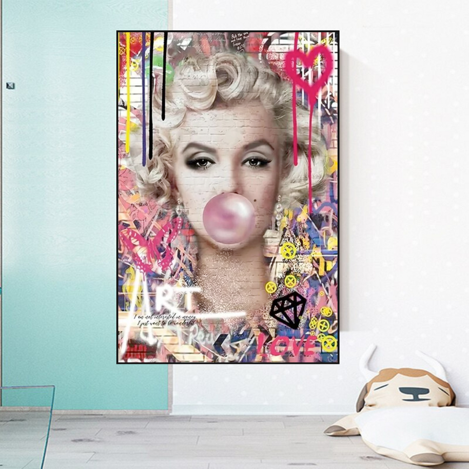 Marilyn Chewing Gum Art: A Unique and Vibrant Creation-MinimalisticDecor.com