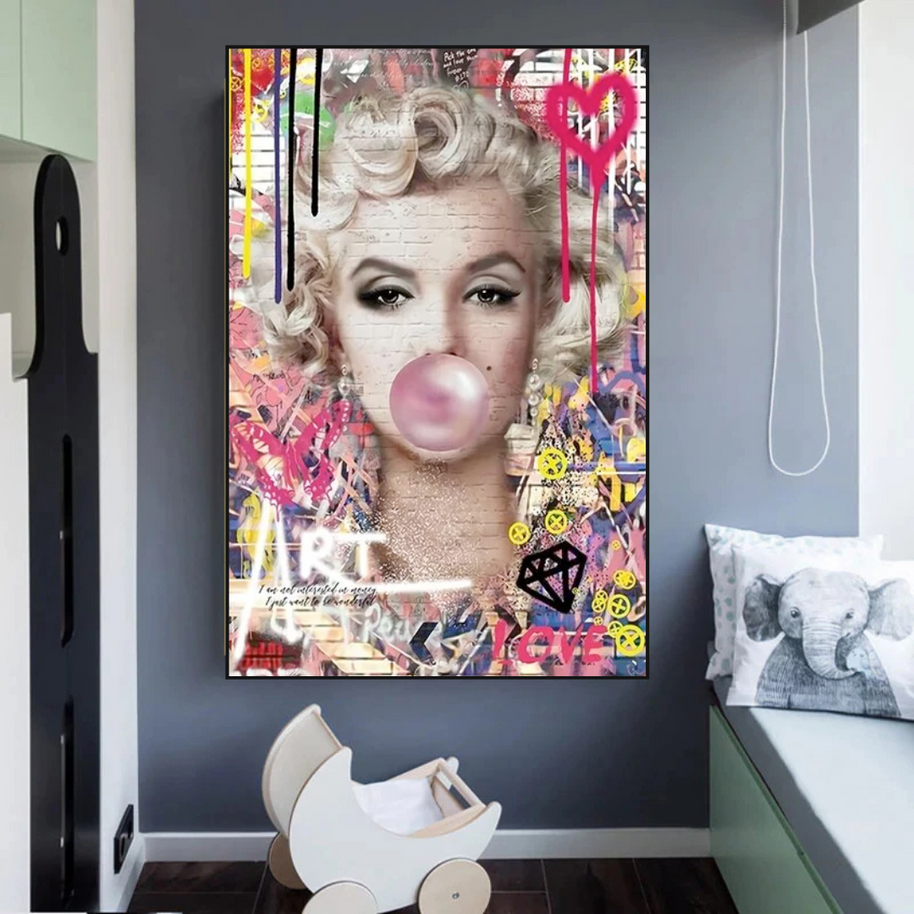 Marilyn Chewing Gum Art: A Unique and Vibrant Creation-MinimalisticDecor.com