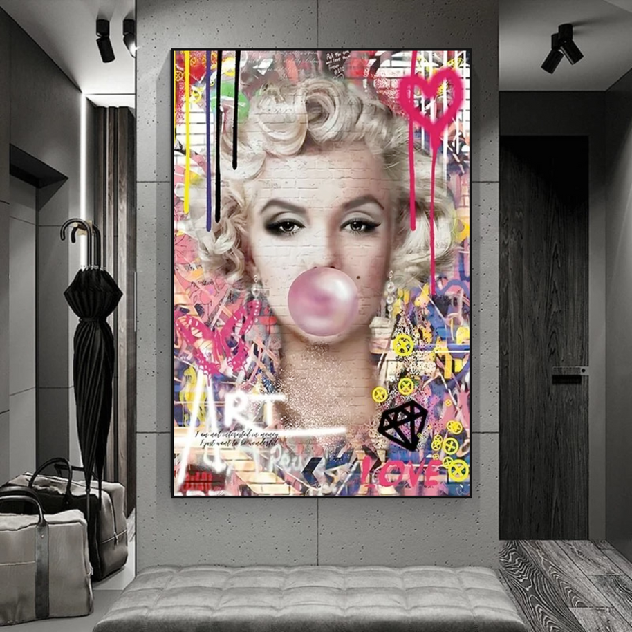 Marilyn Chewing Gum Art: A Unique and Vibrant Creation-MinimalisticDecor.com