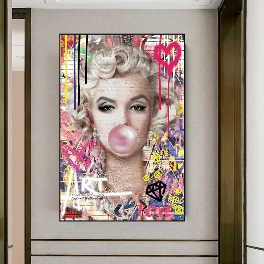 Marilyn Chewing Gum Art: A Unique and Vibrant Creation-MinimalisticDecor.com