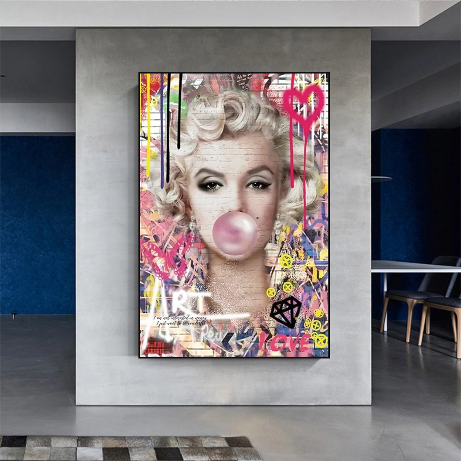 Marilyn Chewing Gum Art: A Unique and Vibrant Creation-MinimalisticDecor.com