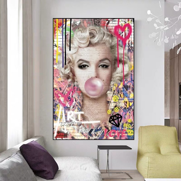 Marilyn Chewing Gum Art: A Unique and Vibrant Creation-MinimalisticDecor.com