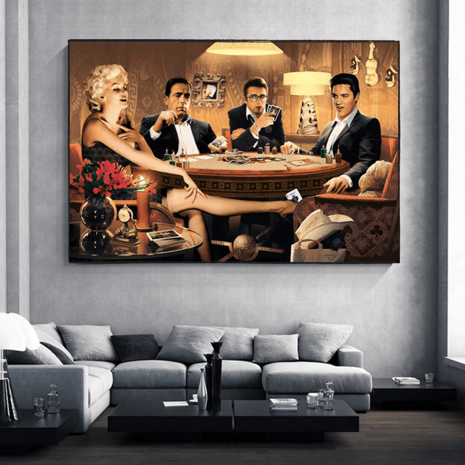 Marilyn, Elvis and James Dean Canvas Art: Poker-MinimalisticDecor.com