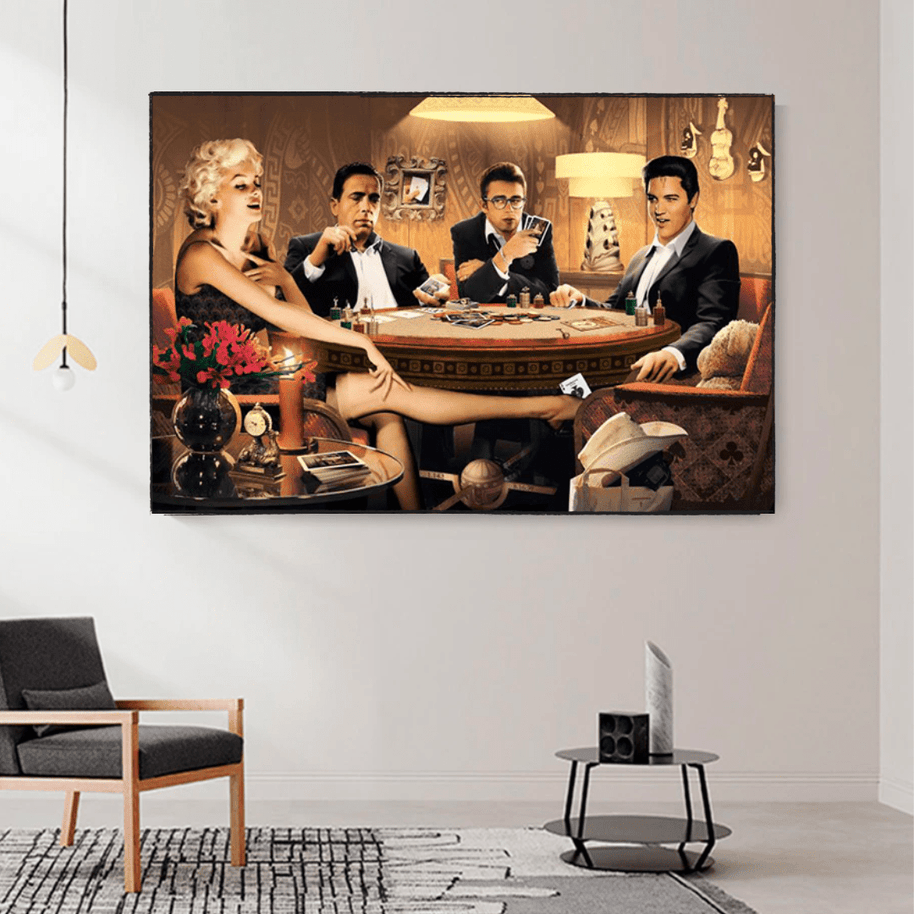 Marilyn, Elvis and James Dean Canvas Art: Poker-MinimalisticDecor.com
