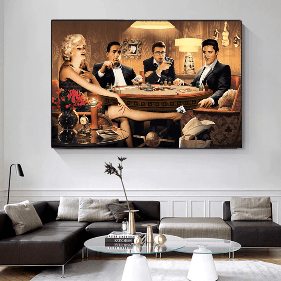 Marilyn, Elvis and James Dean Canvas Art: Poker-MinimalisticDecor.com