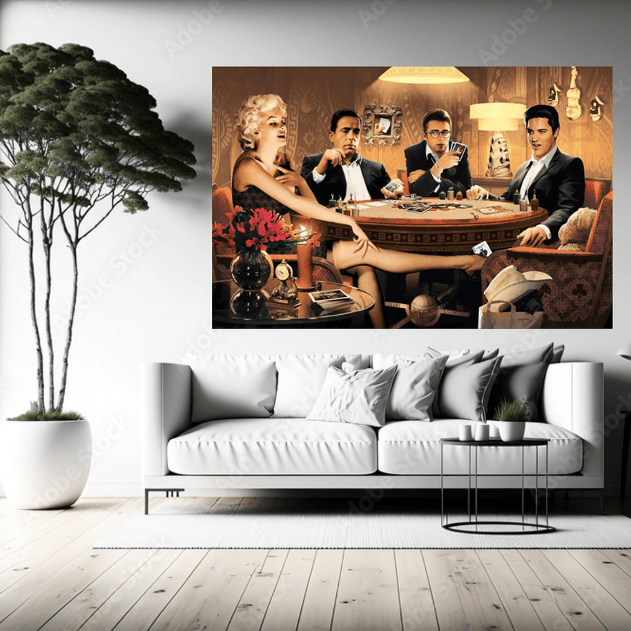 Marilyn, Elvis and James Dean Canvas Art: Poker-MinimalisticDecor.com
