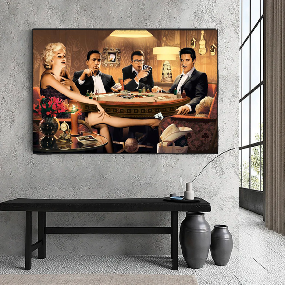 Marilyn, Elvis and James Dean Canvas Art: Poker-MinimalisticDecor.com