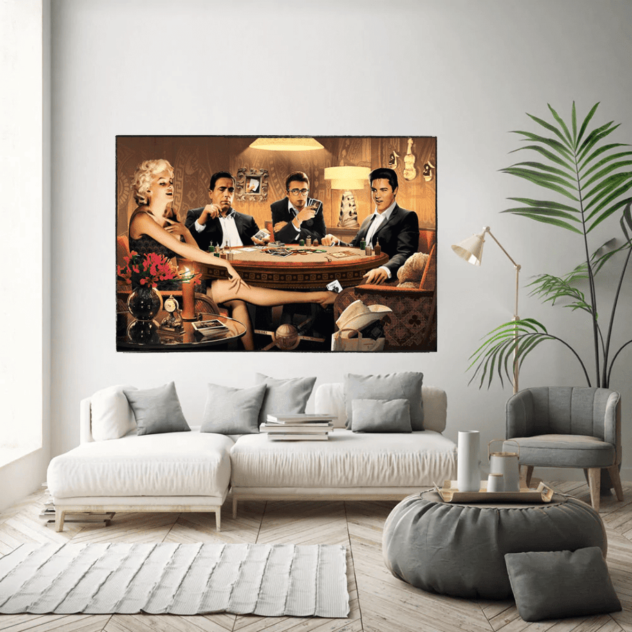 Marilyn, Elvis and James Dean Canvas Art: Poker-MinimalisticDecor.com