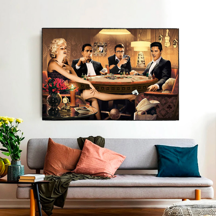 Marilyn, Elvis and James Dean Canvas Art: Poker-MinimalisticDecor.com