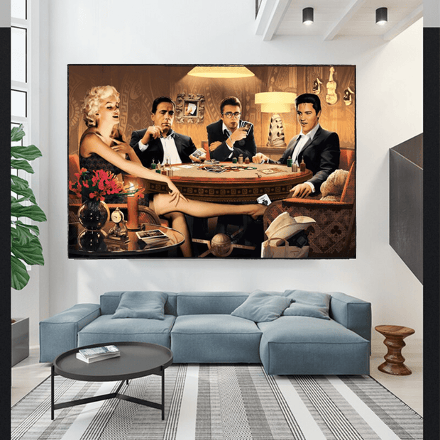 Marilyn, Elvis and James Dean Canvas Art: Poker-MinimalisticDecor.com