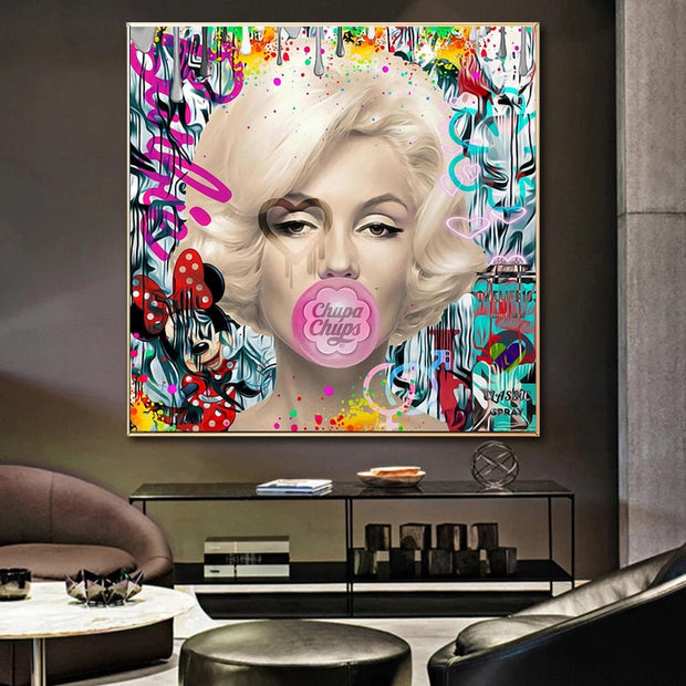 Marilyn Monroe American Sweetheart Canvas Wall Art-MinimalisticDecor.com