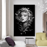 Marilyn Monroe Black n White Canvas Wall Art-MinimalisticDecor.com