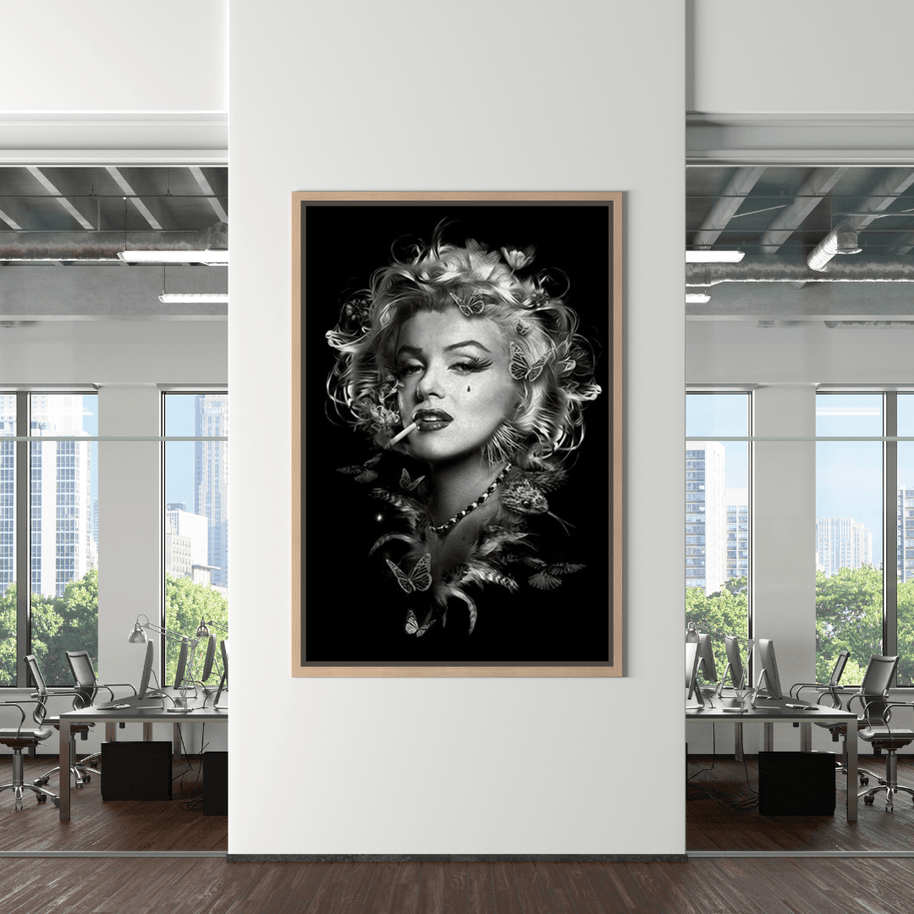 Marilyn Monroe Black n White Canvas Wall Art-MinimalisticDecor.com
