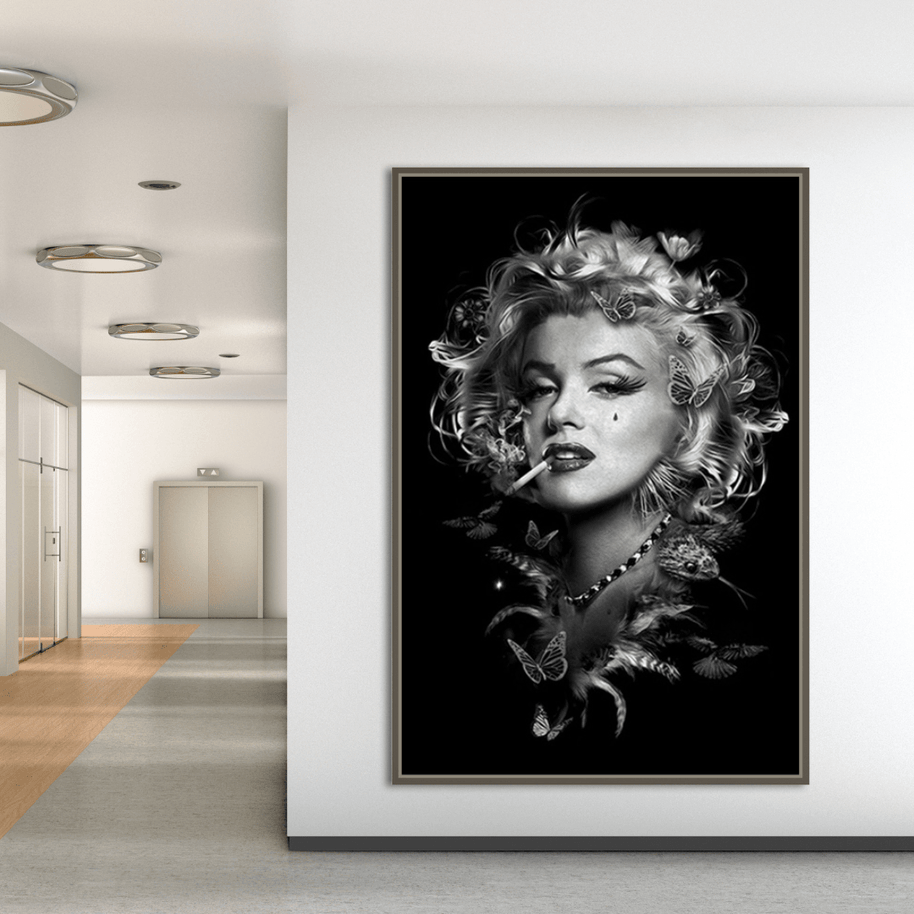 Marilyn Monroe Black n White Canvas Wall Art-MinimalisticDecor.com