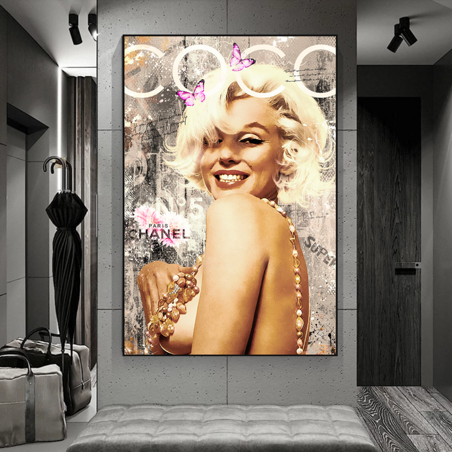 Marilyn Monroe Canvas Wall Art: COCO Milano Masterpiece-MinimalisticDecor.com