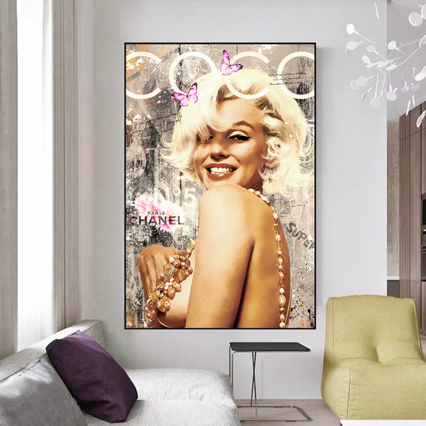 Marilyn Monroe Canvas Wall Art: COCO Milano Masterpiece-MinimalisticDecor.com