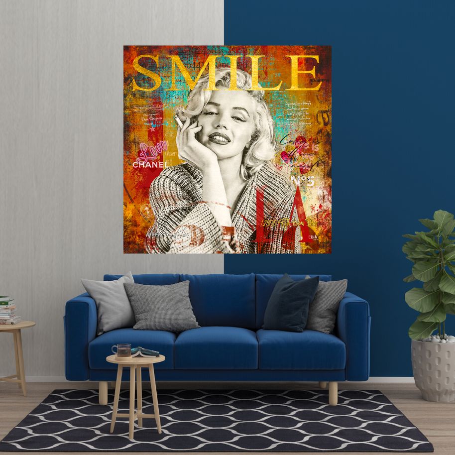 Marilyn Monroe Canvas Wall Art - The Perfect Smile-MinimalisticDecor.com
