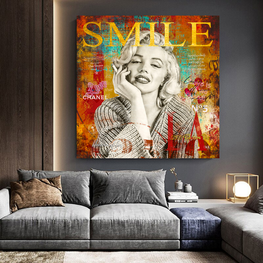 Marilyn Monroe Canvas Wall Art - The Perfect Smile-MinimalisticDecor.com