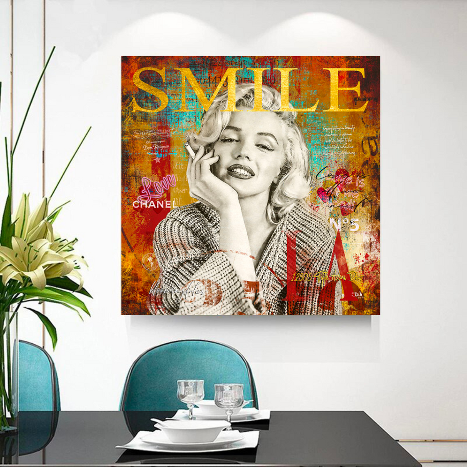 Marilyn Monroe Canvas Wall Art - The Perfect Smile-MinimalisticDecor.com