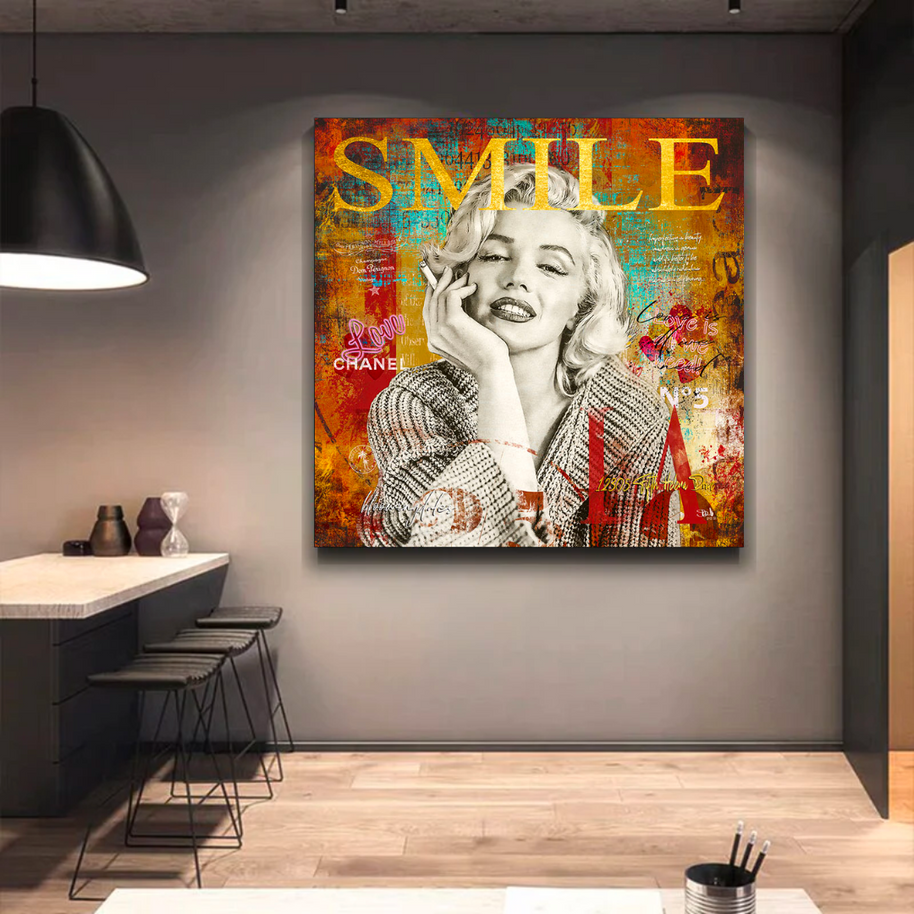 Marilyn Monroe Canvas Wall Art - The Perfect Smile-MinimalisticDecor.com