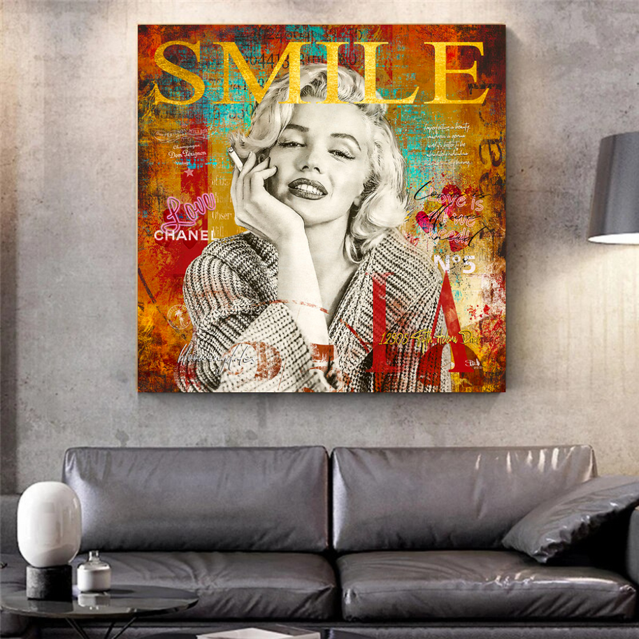 Marilyn Monroe Canvas Wall Art - The Perfect Smile-MinimalisticDecor.com