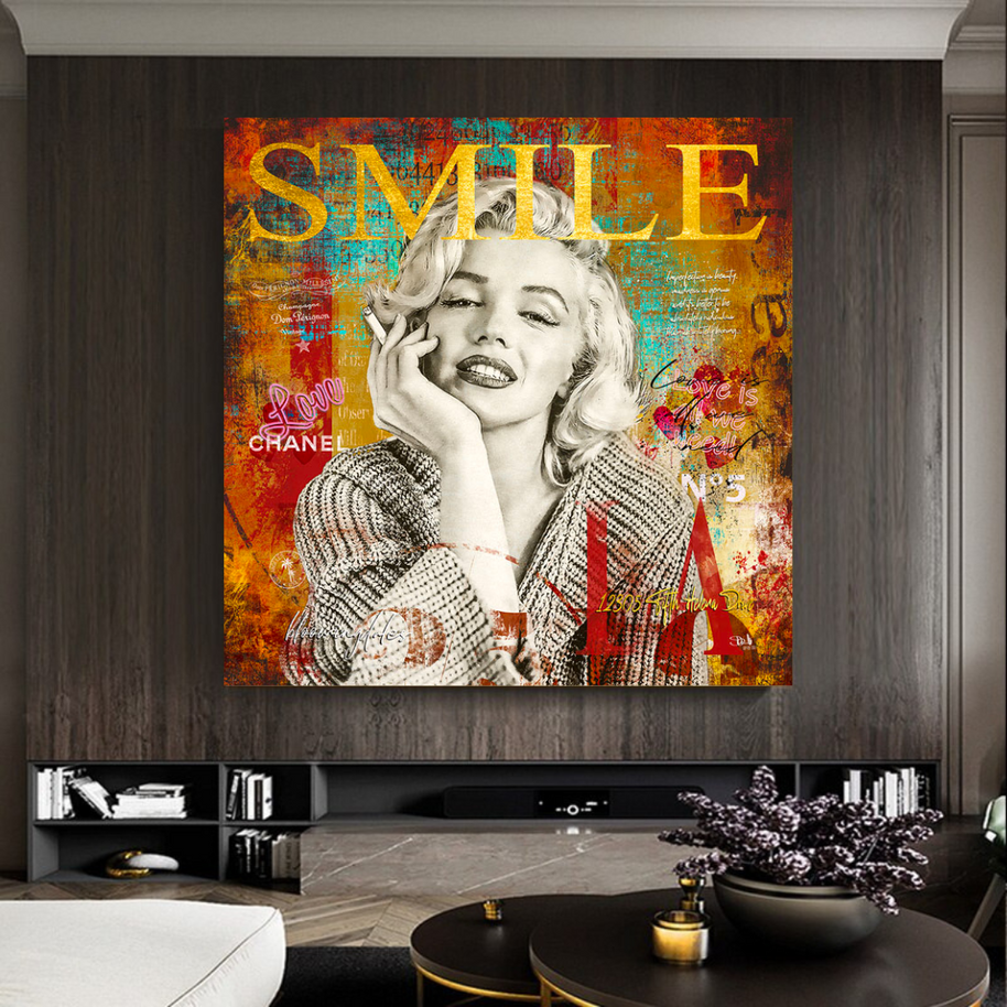 Marilyn Monroe Canvas Wall Art - The Perfect Smile-MinimalisticDecor.com