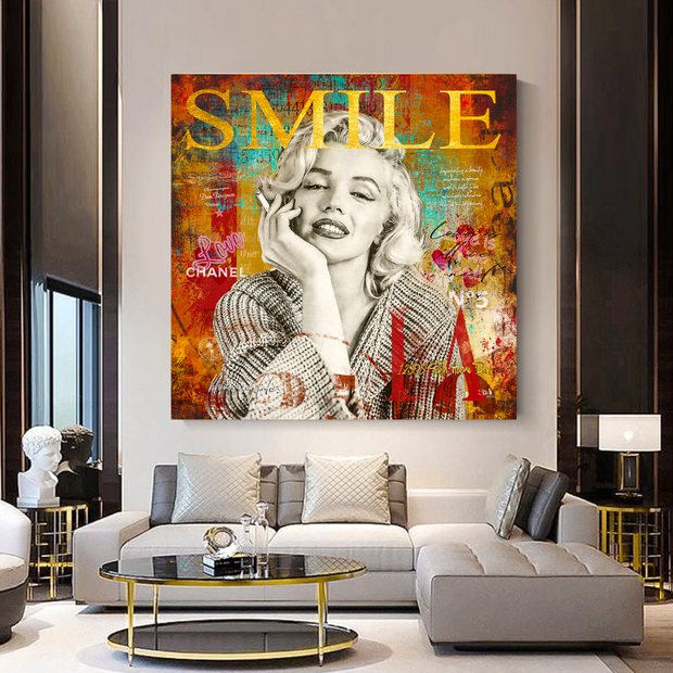 Marilyn Monroe Canvas Wall Art - The Perfect Smile-MinimalisticDecor.com