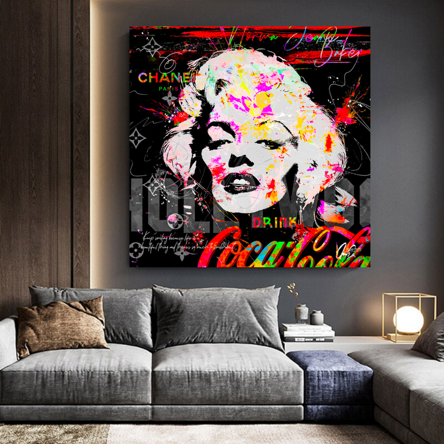 Marilyn Monroe CocaCola Canvas Wall Art - Stunning-MinimalisticDecor.com