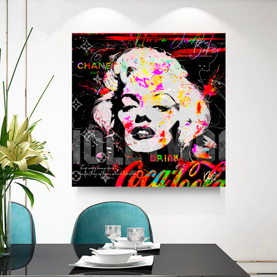 Marilyn Monroe CocaCola Canvas Wall Art - Stunning-MinimalisticDecor.com