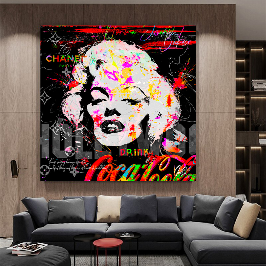 Marilyn Monroe CocaCola Canvas Wall Art - Stunning-MinimalisticDecor.com
