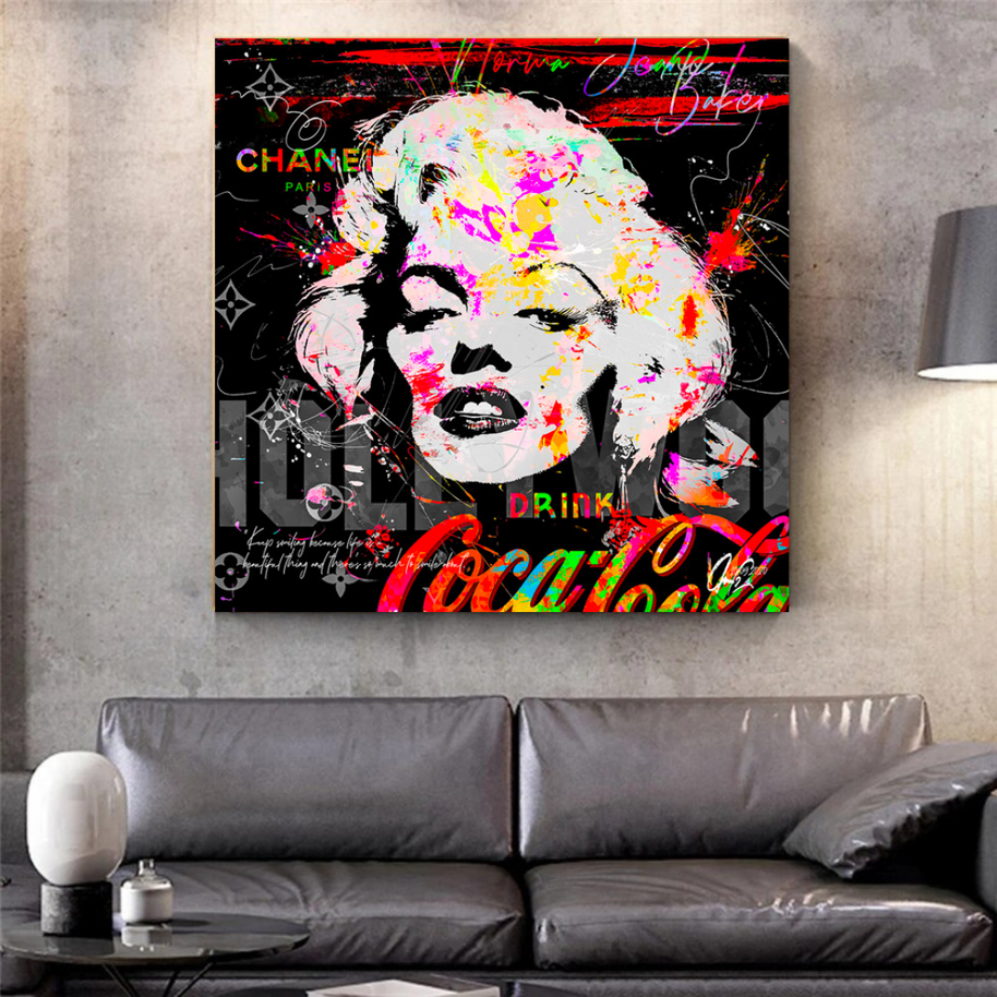 Marilyn Monroe CocaCola Canvas Wall Art - Stunning-MinimalisticDecor.com