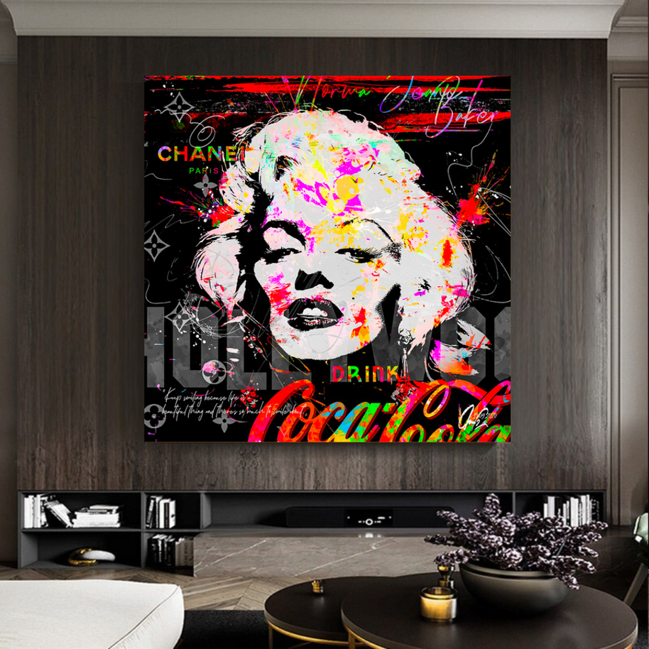 Marilyn Monroe CocaCola Canvas Wall Art - Stunning-MinimalisticDecor.com