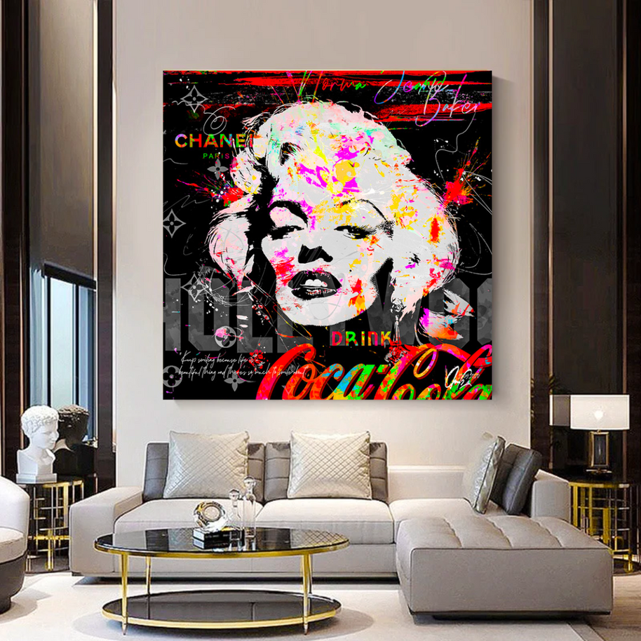 Marilyn Monroe CocaCola Canvas Wall Art - Stunning-MinimalisticDecor.com