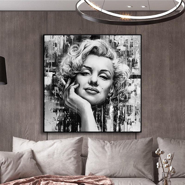 Marilyn Monroe Iconic Art: Black and White Masterpieces-MinimalisticDecor.com