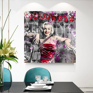 Marilyn Monroe in Red Canvas Wall Art - Beautify Your Space-MinimalisticDecor.com