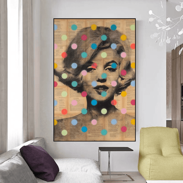 Marilyn Monroe Polka Dots Canvas Wall Art-MinimalisticDecor.com