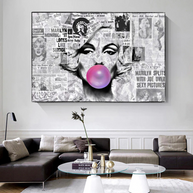 Marilyn Newspaper Canvas Wall Art: Bubble's Creation-MinimalisticDecor.com
