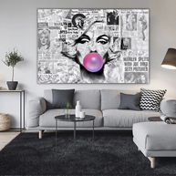 Marilyn Newspaper Canvas Wall Art: Bubble's Creation-MinimalisticDecor.com