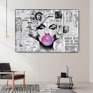 Marilyn Newspaper Canvas Wall Art: Bubble's Creation-MinimalisticDecor.com
