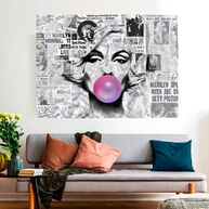 Marilyn Newspaper Canvas Wall Art: Bubble's Creation-MinimalisticDecor.com
